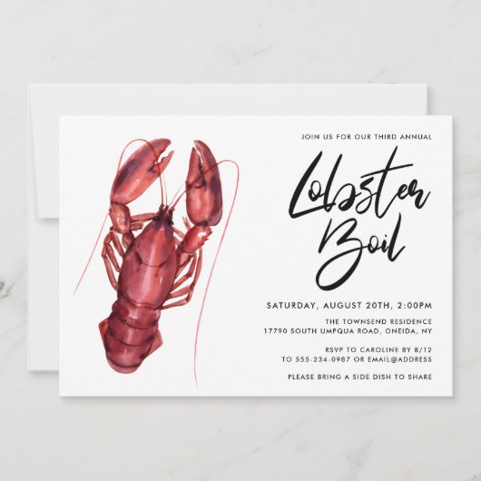 Invitation Boule de homard (Devant)