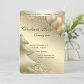Invitation Boule de luxe or fête de Noël d'entreprise (Debout devant)