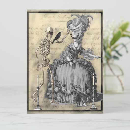 Invitation Boule de mascarade de Halloween (Debout devant)