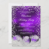 Invitation Boule de Neige Violette Fête de Noël (Devant)