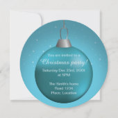Invitation Boule de Noël bleue (Devant)