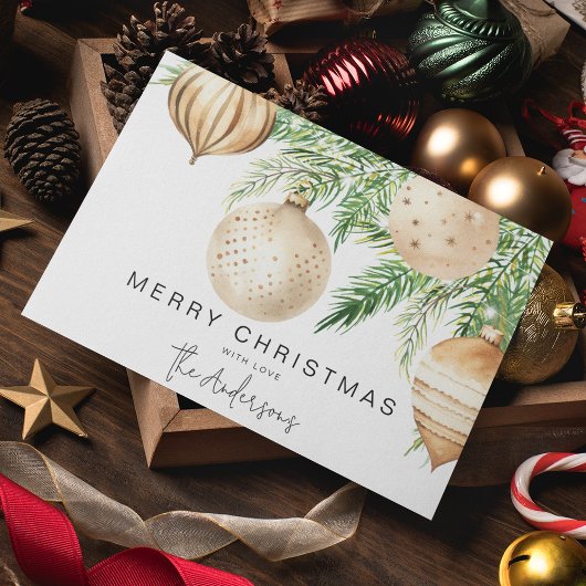 Invitation Boule de Noël en or moderne