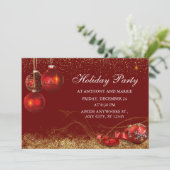 Invitation Boule de Noël étincelante (Debout devant)