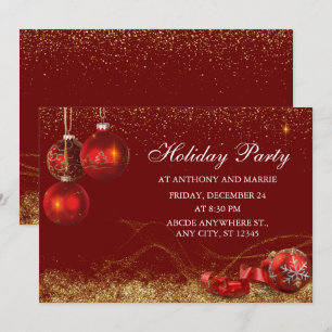 Invitation Boule de Noël étincelante