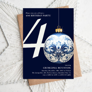 Invitation Boule de Noël festive pour une fête d'anniversaire