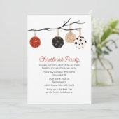 Invitation Boule de Noël Ornements Fête de Noël (Debout devant)