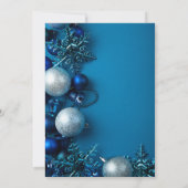 Invitation Boule de Noël Party Blue (Dos)