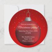 Invitation Boule de Noël rouge (Devant)