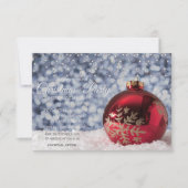 Invitation Boule de Noël Rouge, Fête de Noël de Compagnie Lum (Devant)