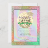 Invitation Boule de Parties scintillant d'or, Boule de disco, (Devant)