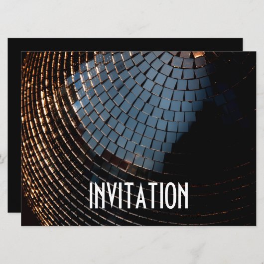 Invitation Boule Disco (Devant / Derrière)