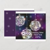 Invitation Boule disco argentée pour la soirée du Nouvel An 2 (Devant / Derrière)