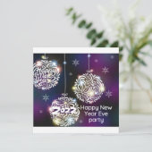 Invitation Boule disco argentée pour la soirée du Nouvel An 2 (Debout devant)