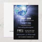 Invitation Boule disco bleue (Devant / Derrière)