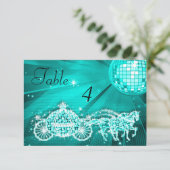 Invitation Boule Disco, Carrosse Princesse & Chevaux Double F (Debout devant)