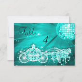 Invitation Boule Disco, Carrosse Princesse & Chevaux Double F (Dos)