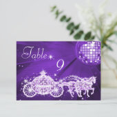 Invitation Boule Disco, Carrosse Princesse & Chevaux Double F (Debout devant)