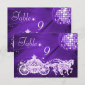 Invitation Boule Disco, Carrosse Princesse & Chevaux Double F (Devant / Derrière)