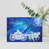 Invitation Boule Disco, Carrosse Princesse & Chevaux Double F (Debout devant)