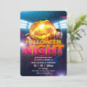 Invitation Boule Disco Citrouille Halloween Soirée (Debout devant)