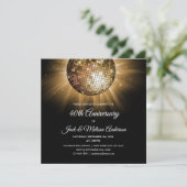 Invitation Boule disco dorée pour fête d'anniversaire de mari (Debout devant)