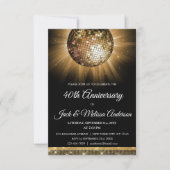 Invitation Boule disco dorée pour fête d'anniversaire de mari (Devant)