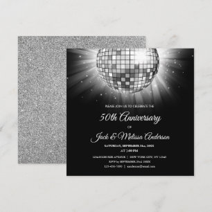 Invitation Boule Disco du 50e anniversaire d'argent