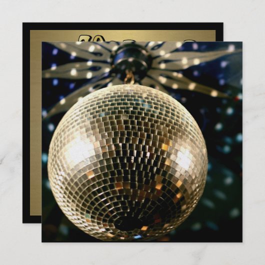 Invitation Boule Disco en miroir 3 (Devant / Derrière)