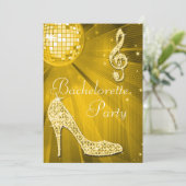 Invitation Boule Disco et talons d'étincelle Bachelorette Or (Debout devant)