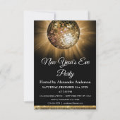 Invitation Boule Disco Gold du Nouvel An 2024 (Devant)