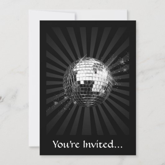 Invitation Boule Disco Mirror sur noir (Devant)