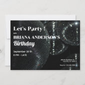 Invitation Boule disco noire  (Devant)