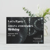 Invitation Boule disco noire  (Debout devant)