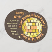 Invitation Boule disco Or Rétro PERSONALISÉE (Devant / Derrière)