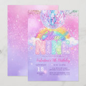 Invitation Boule Disco Paillettes Anniversaire Cloud Nine Pas (Devant / Derrière)