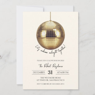 Invitation Boule disco Party Nouvel An