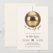 Invitation Boule disco Party Nouvel An  (Devant / Derrière)