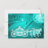 Invitation Boule Disco, Princess Coach & Chevaux Double Face (Dos)