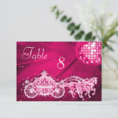 Invitation Boule Disco, Princess Coach & Chevaux Double Face (Debout devant)