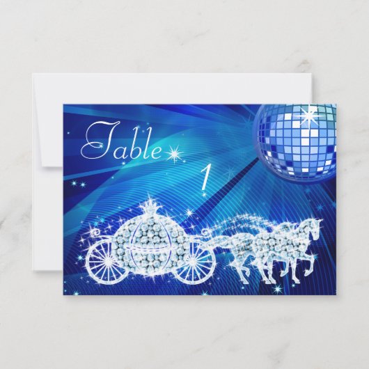 Invitation Boule Disco, Princess Coach & Chevaux Double Face (Devant)