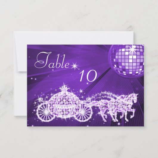 Invitation Boule Disco, Princess Coach & Chevaux Double Face (Devant)