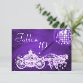 Invitation Boule Disco, Princess Coach & Chevaux Double Face (Debout devant)