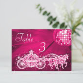 Invitation Boule Disco, Princesse Carrosse & Chevaux Double F (Debout devant)