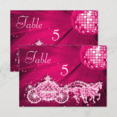 Invitation Boule Disco, Princesse Carrosse & Chevaux Double F (Devant / Derrière)
