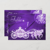 Invitation Boule Disco, Princesse Coach & Chevaux Double Côté (Devant / Derrière)