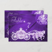 Invitation Boule Disco, Princesse Coach & Chevaux Double Côté (Devant / Derrière)