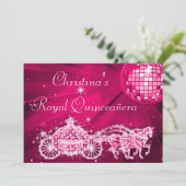Invitation Boule Disco, Princesse Coach & Chevaux Quinceañera (Debout devant)