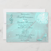 Invitation Boule Disco, Princesse Coach & Chevaux Quinceañera (Dos)