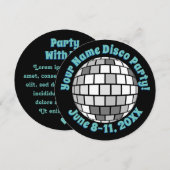 Invitation Boule disco rétro PERSONALISÉE (Devant / Derrière)
