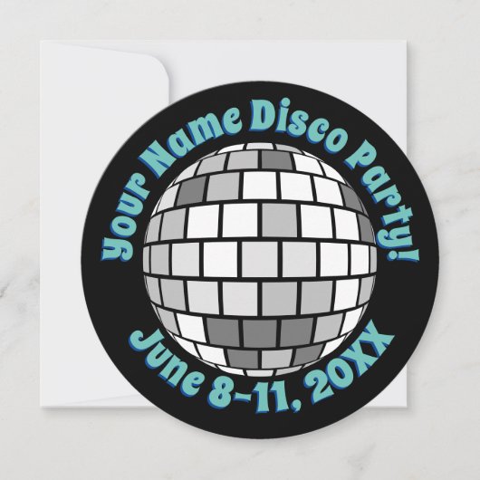 Invitation Boule disco rétro PERSONALISÉE (Devant)